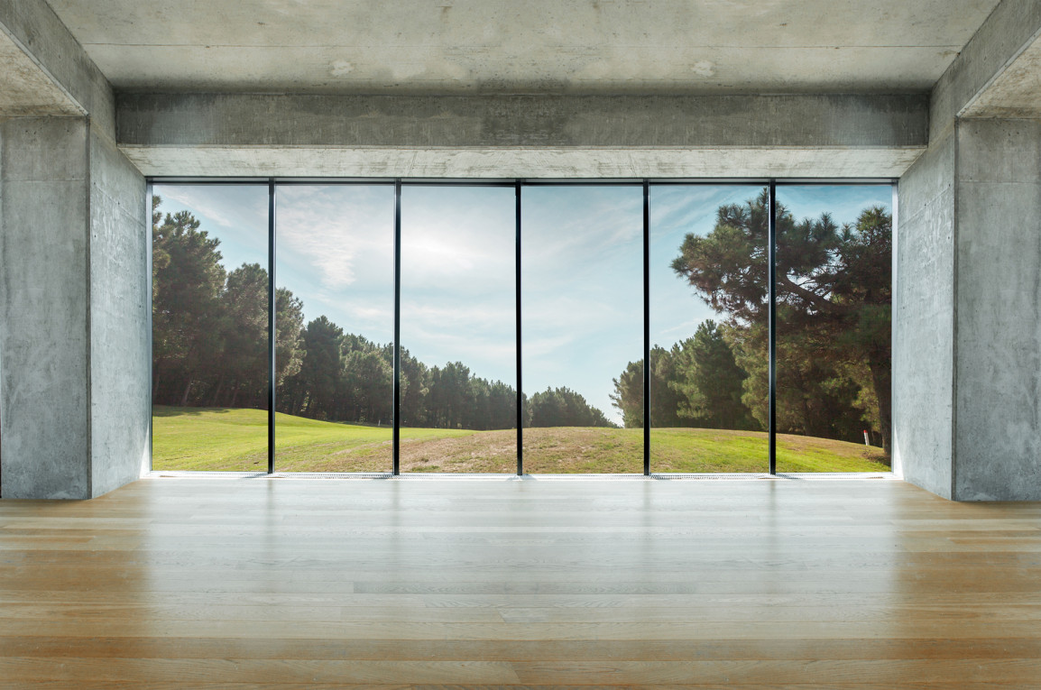 Modern interior overlooking the forest